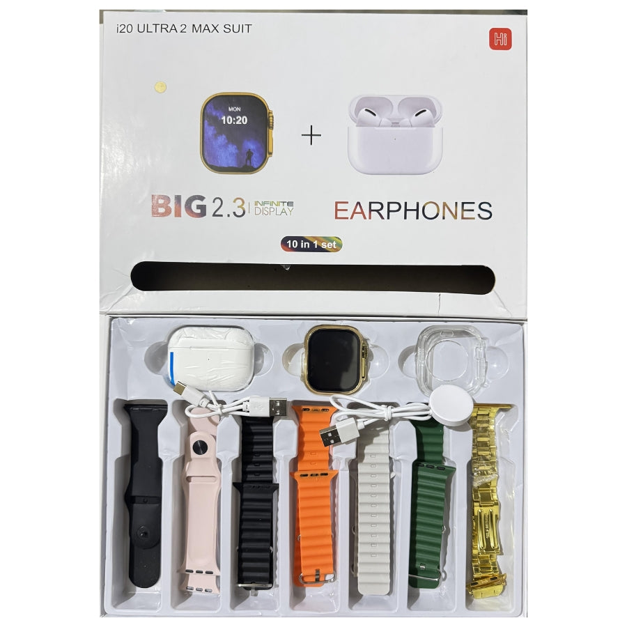 I20 Ultra Max Smart Watch (10-in-1 Box)
